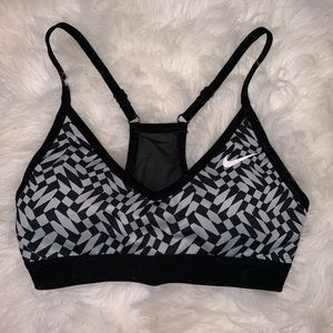 Nike Grey & Black Sports Bra with Fun Design